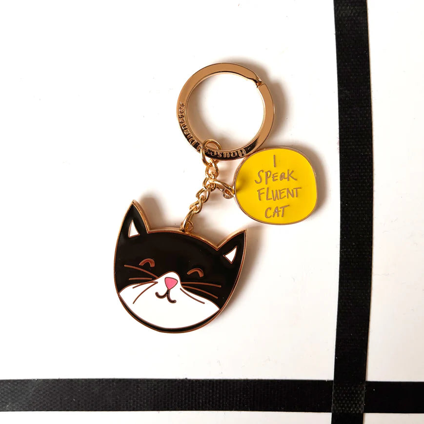 Small Talk 'I Speak Fluent Cat' Keyring