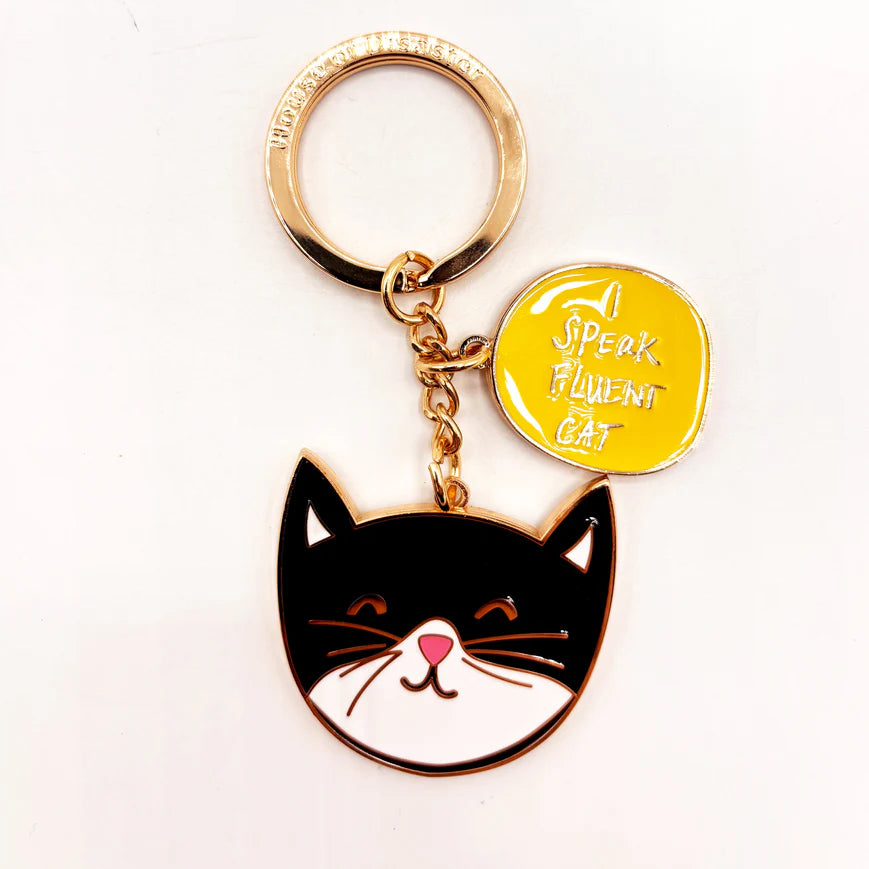 Small Talk 'I Speak Fluent Cat' Keyring