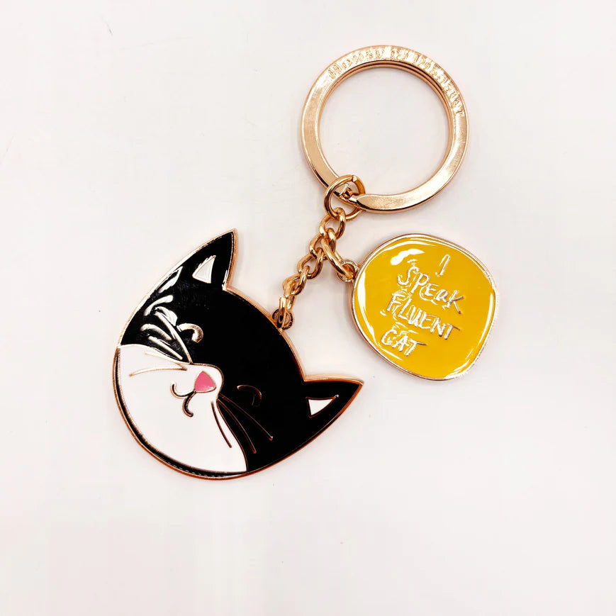 Small Talk 'I Speak Fluent Cat' Keyring