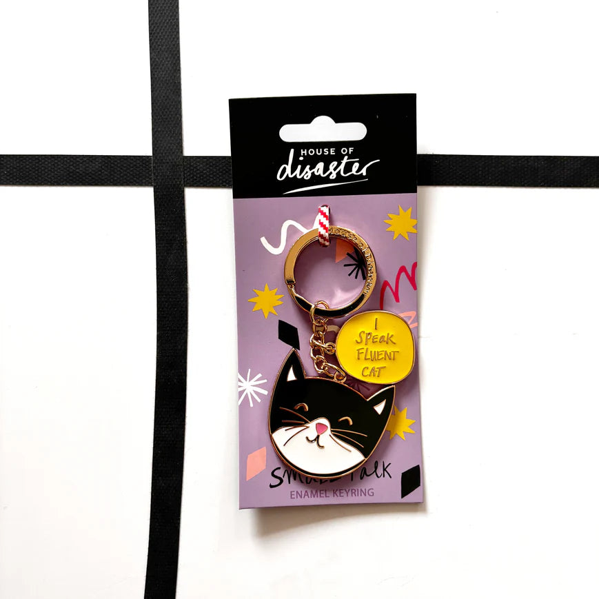 Small Talk 'I Speak Fluent Cat' Keyring