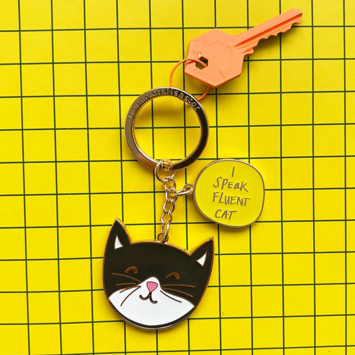 Small Talk 'I Speak Fluent Cat' Keyring
