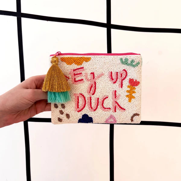 Small Talk 'Ey Up Duck' Beaded Purse
