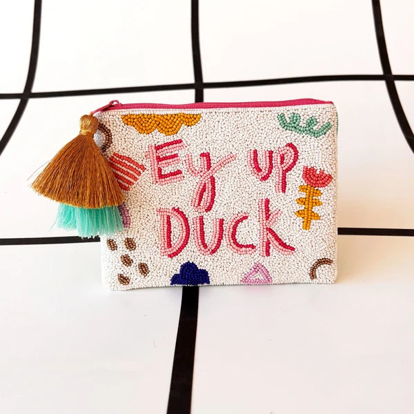 Small Talk 'Ey Up Duck' Beaded Purse
