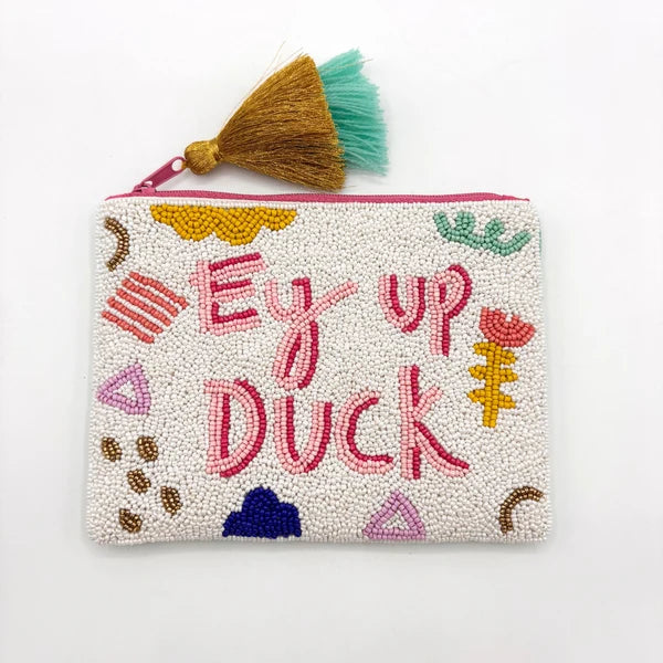 Small Talk 'Ey Up Duck' Beaded Purse