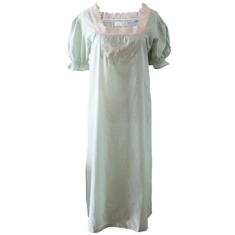 Ladies Green Cotton Nightdress 'Audrey'