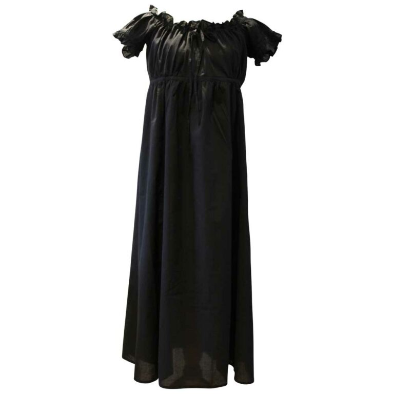 Black 2024 cotton nightdress