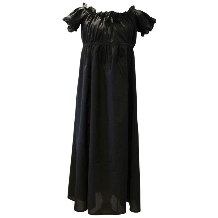 Ladies Black Cotton Nightdress 'Darcy'