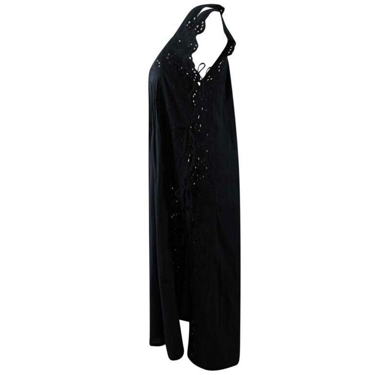 Ladies Black Sleeveless Nightdress with Side Ties 'Betty'