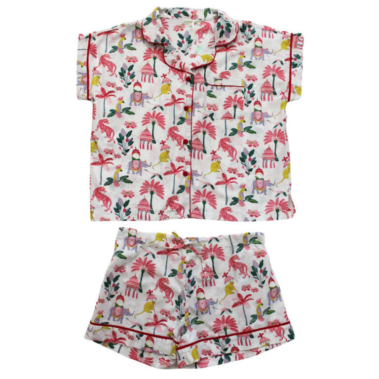 Ladies Sultan's Garden Print Cotton Short Pyjama Set