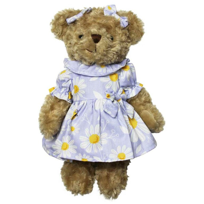 Teddy Bear In Lilac Bee And Daisy Dress