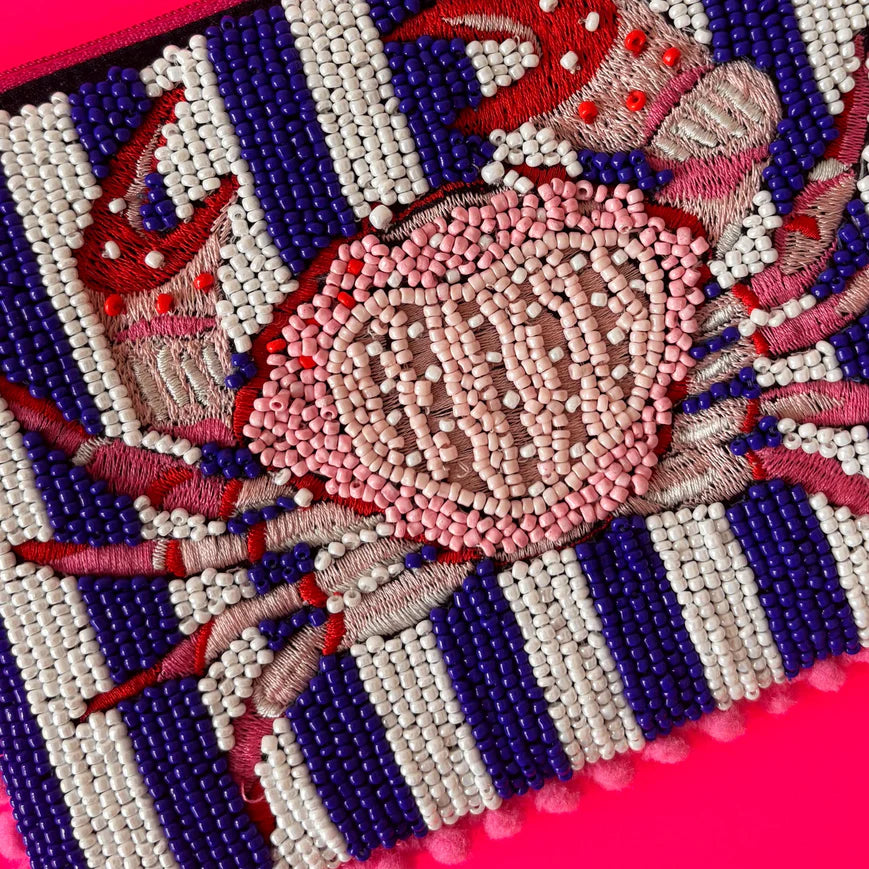Tide Crab Beaded Purse