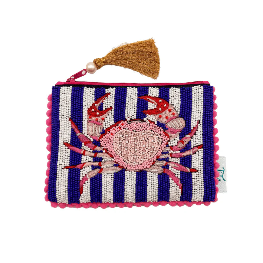 Tide Crab Beaded Purse