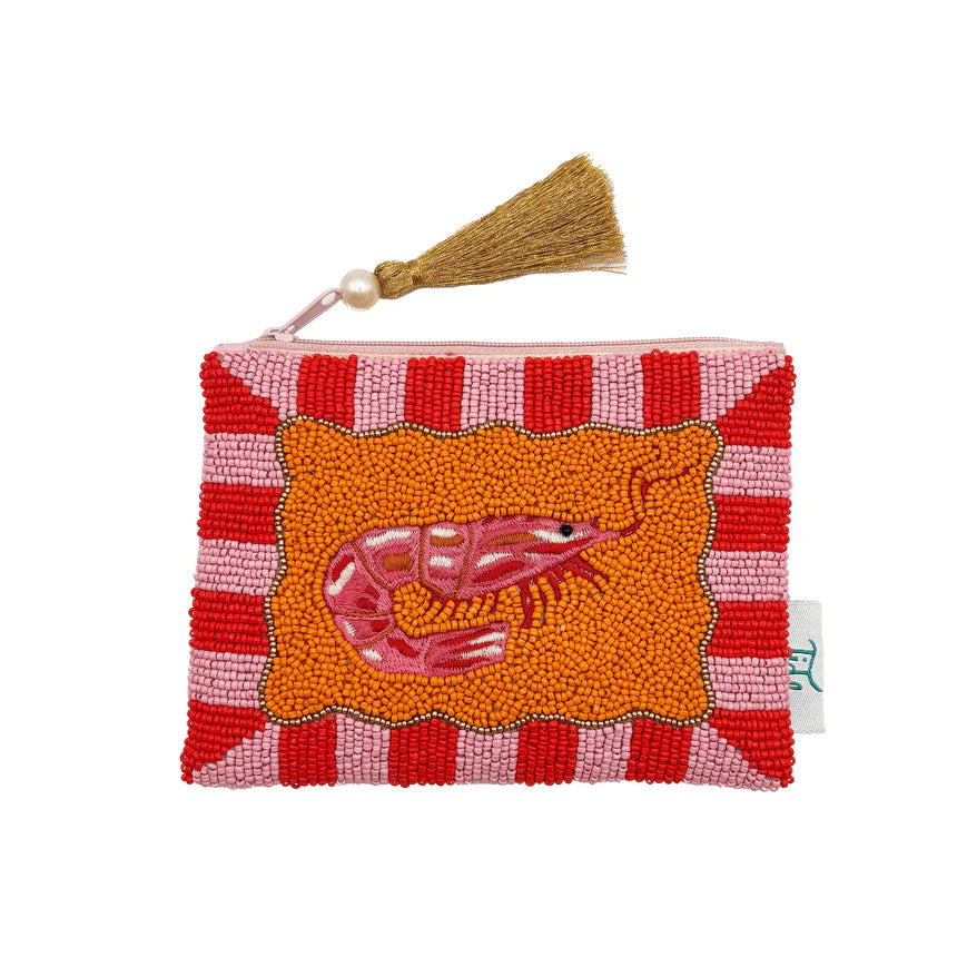 Tide Prawn Beaded Purse