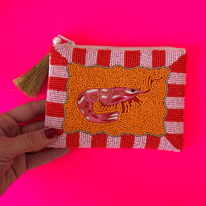 Tide Prawn Beaded Purse