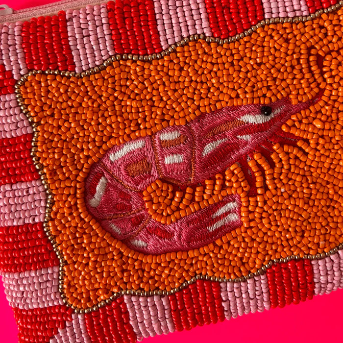 Tide Prawn Beaded Purse