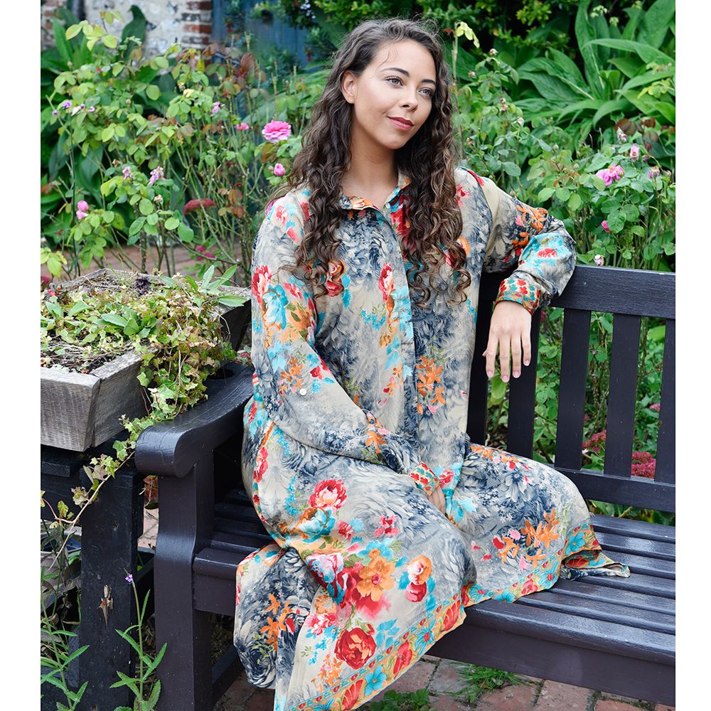 'Luna' Buttoned Colourful Floral Shirt Dress