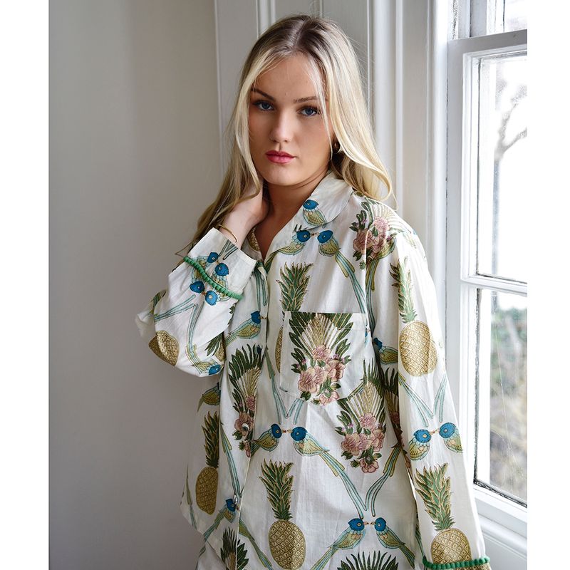 Pineapple & Bluebird Cotton Pyjamas