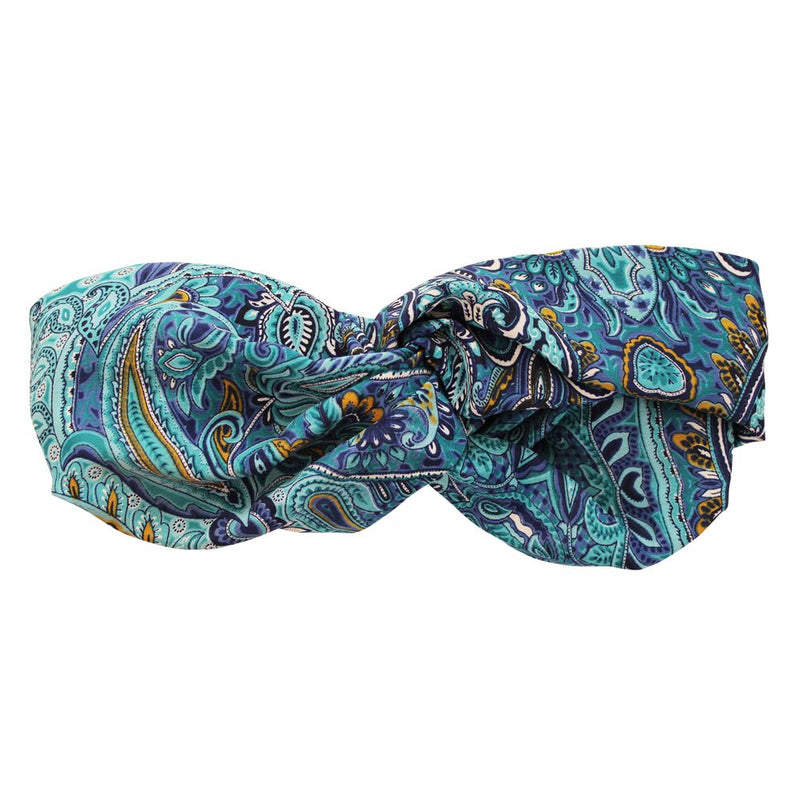 'Alanna' Blue Floral & Paisley Headband