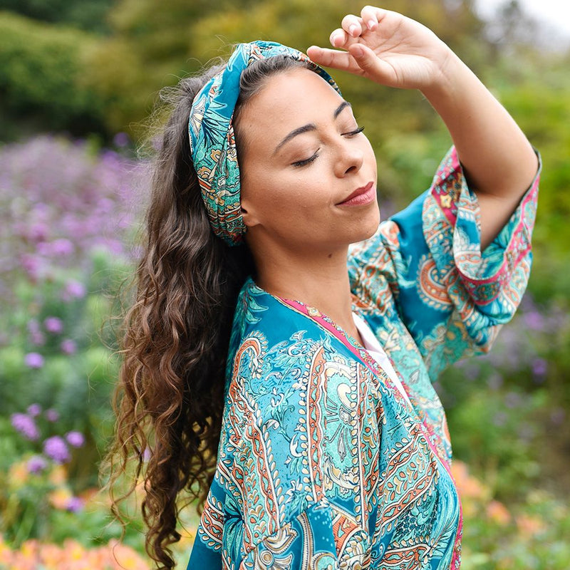 'Aspen/Orla' Turquoise Paisley Headband - Main Image