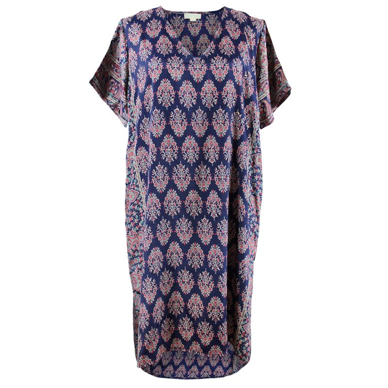 Navy Floral Paisley Print Long Shirt