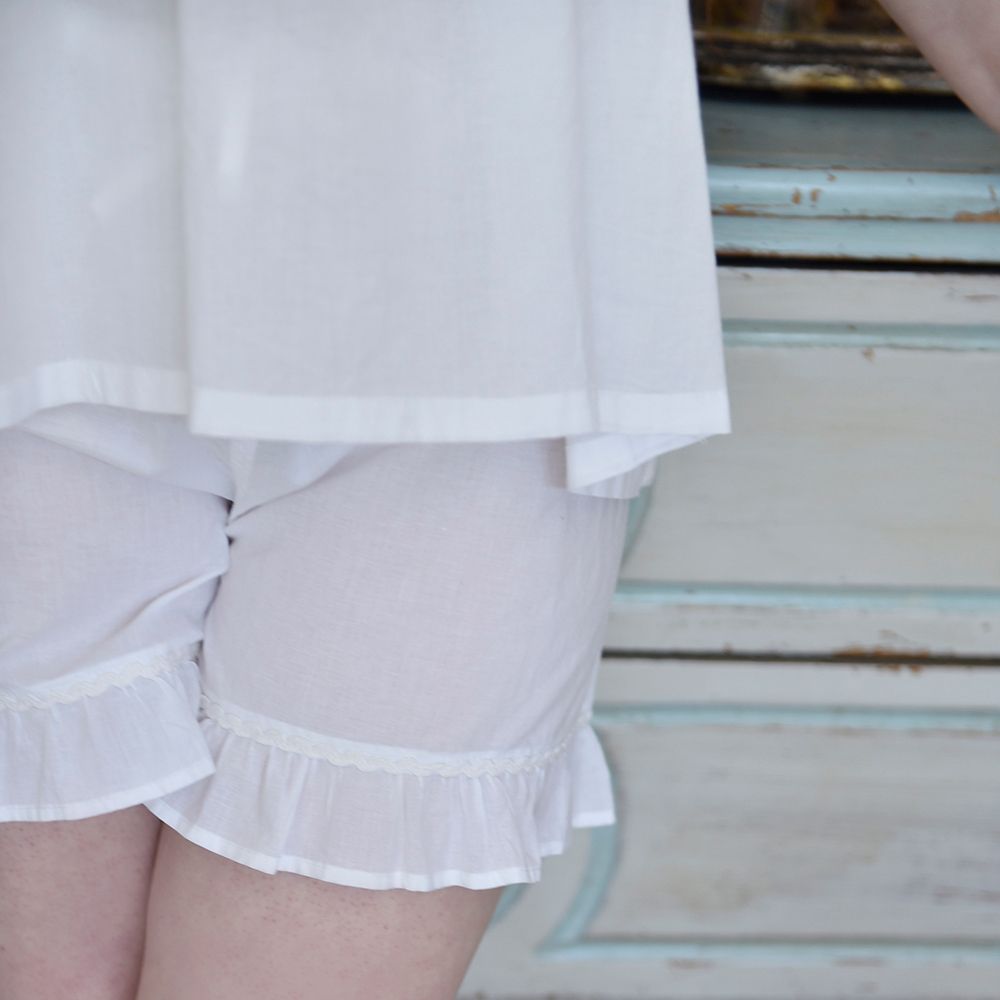 Ladies White Cotton Short Pyjama Set 'Juliet'