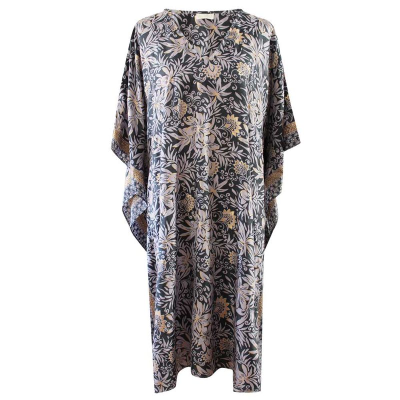 'Jessa' Black & Gold Floral Kaftan