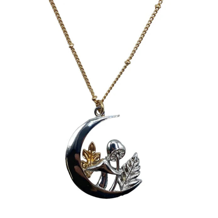 Forage Mushroom Moon Necklace