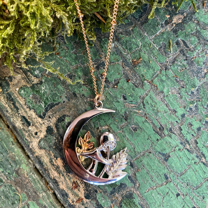 Forage Mushroom Moon Necklace