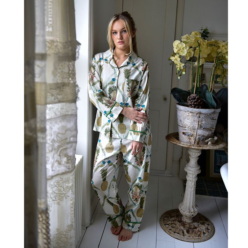 Pineapple & Bluebird Cotton Pyjamas