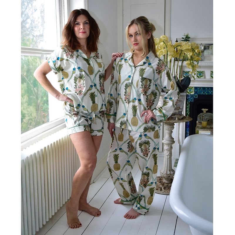 Pineapple & Bluebird Cotton Pyjamas