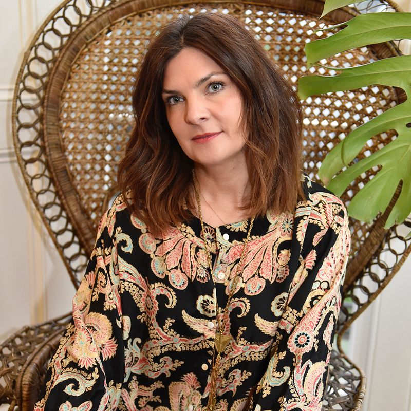 'Daphne' Black, Rose & Gold Floral Baroque Button Down Shirt