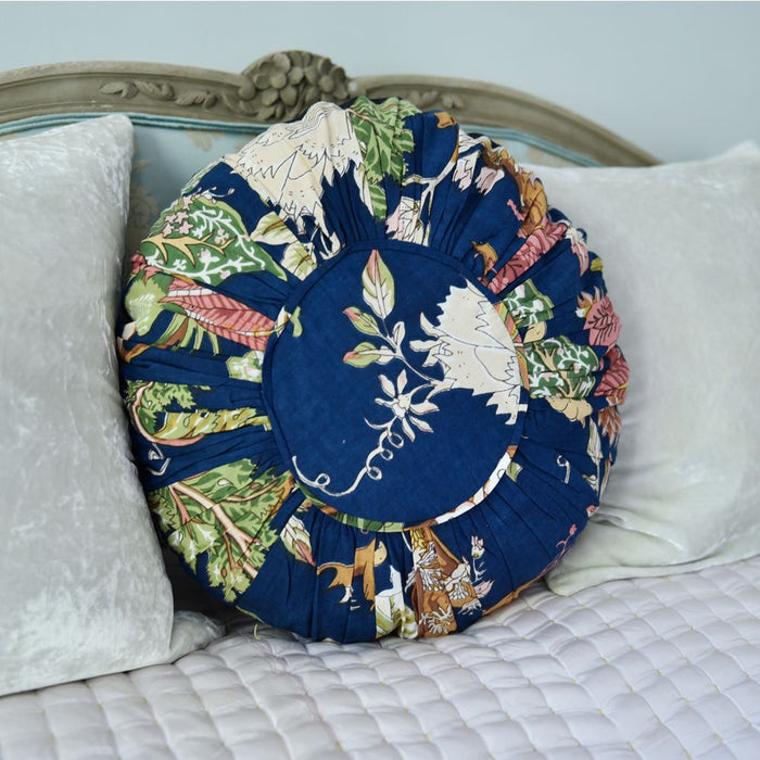 Blue Carnation Indian Cushion