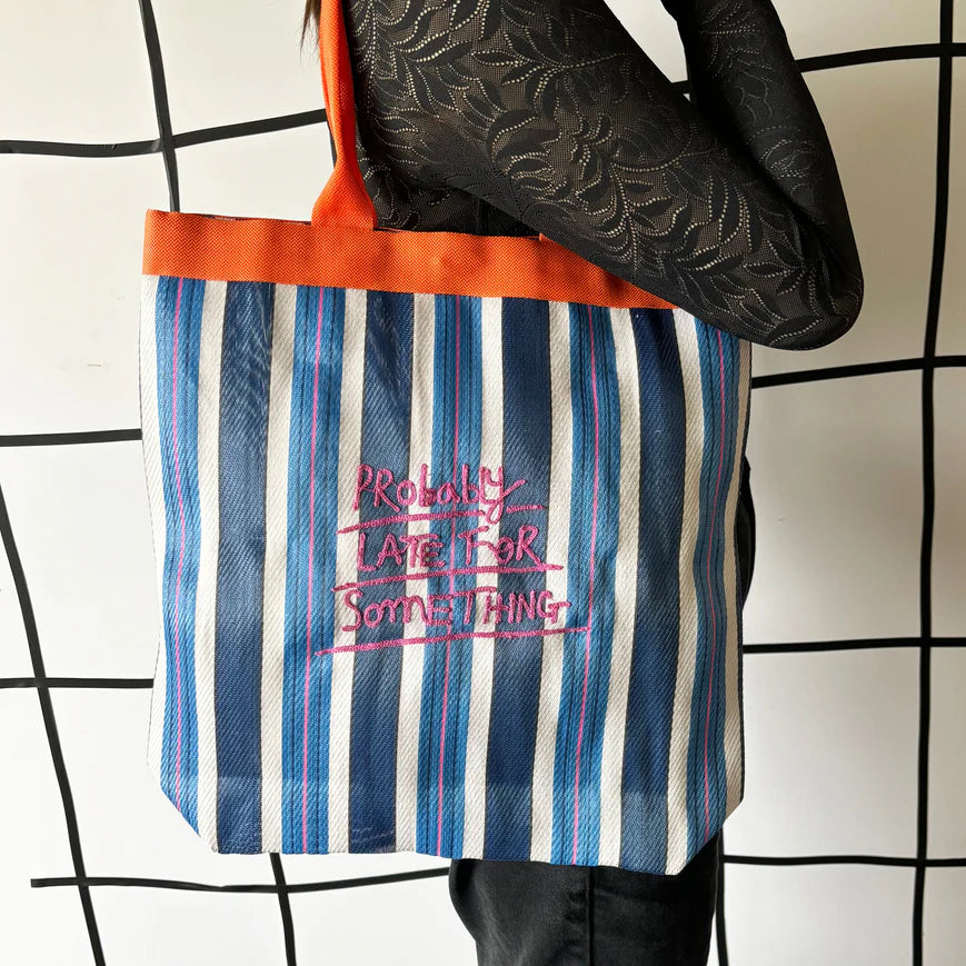 Small Talk 'Probably Late For Something' Recycled Shopper