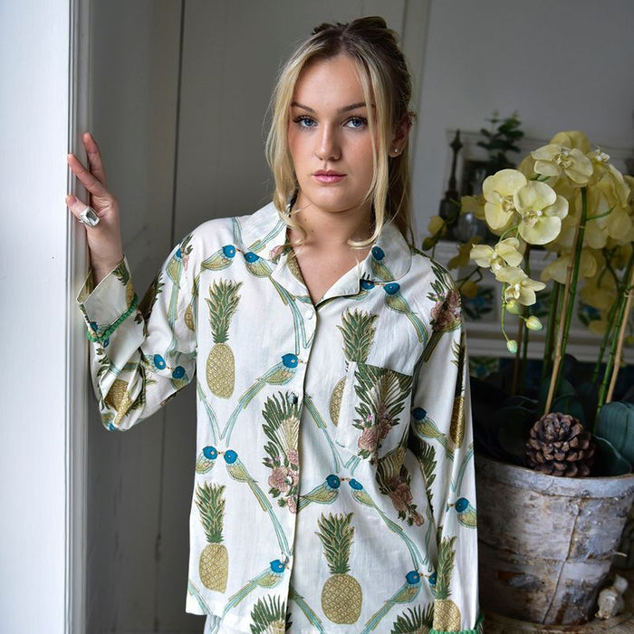 Pineapple & Bluebird Cotton Pyjamas