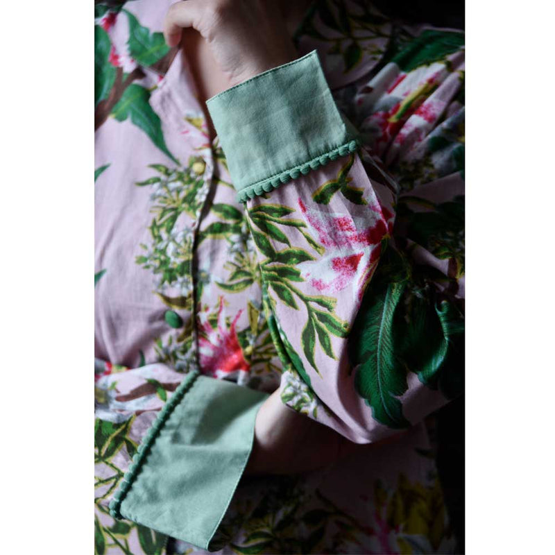 Ladies Pink Stargazer Lily Print Cotton Pyjamas