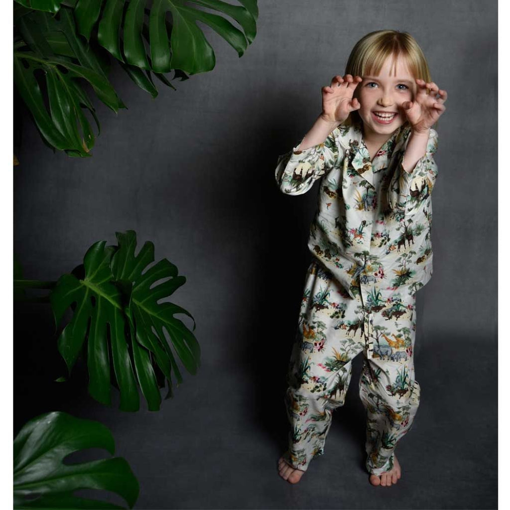 Children's Jungle Print Cotton Pyjamas