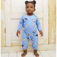 Cat and Dog Print Baby Jumpsuit