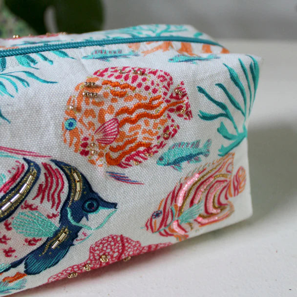 Coral Fish Cosmetic Pouch Bag