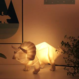 Origami Triceratops Dinosaur Table Lamp