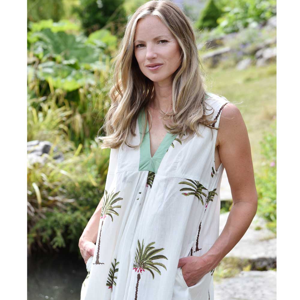 Green palm tree outlet dress