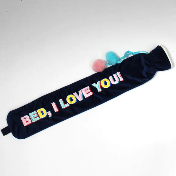 Long Hot Water Bottle 'Bed I Love You!'