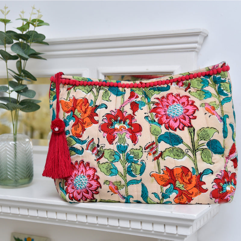 Floral Garden Print Wash Bag