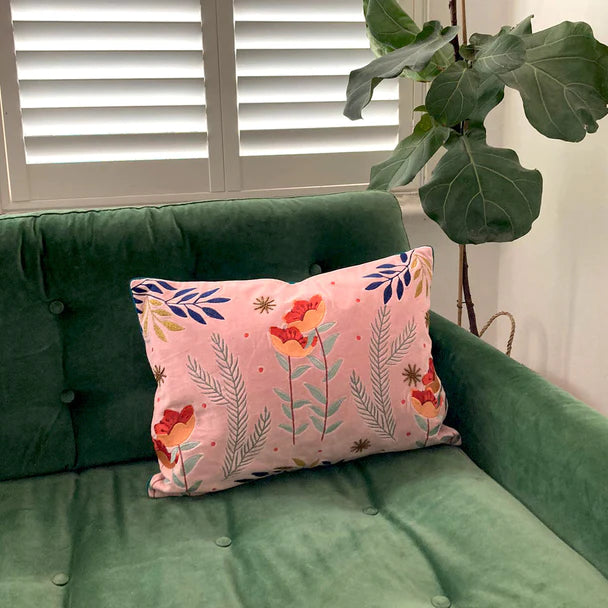 Secret Garden Velvet Floral Cushion