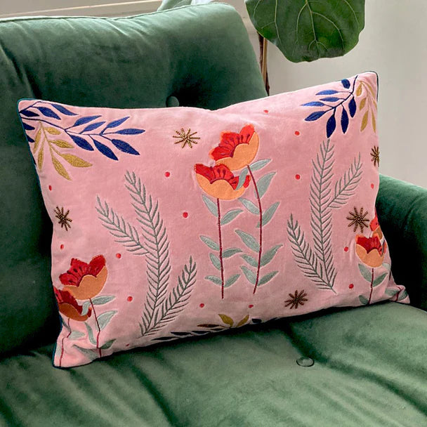 Secret Garden Velvet Floral Cushion