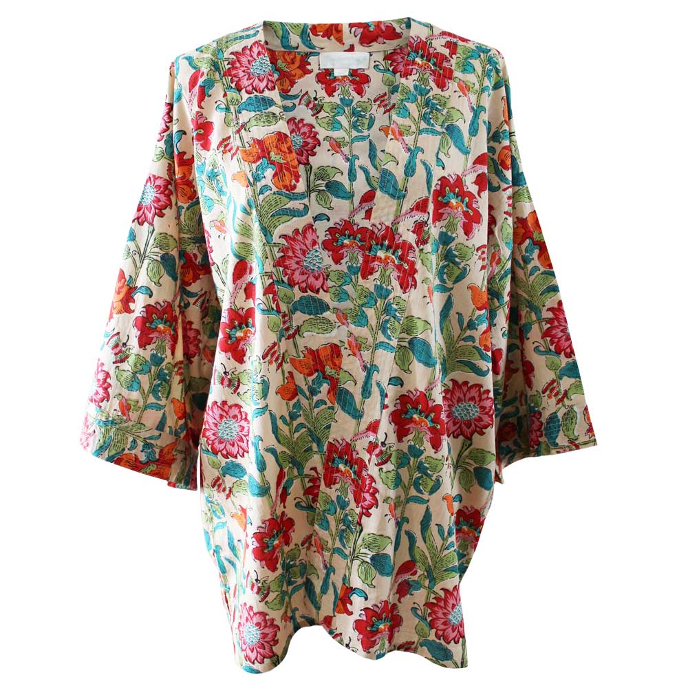 Floral Garden Print Cotton Summer Jacket