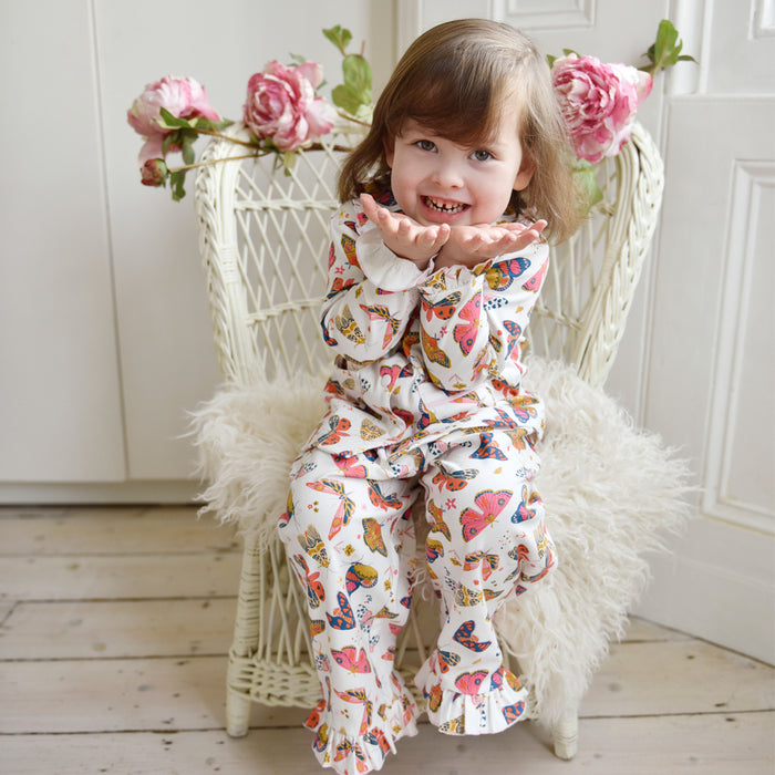 Children's Butterfly Print Cotton Pyjamas