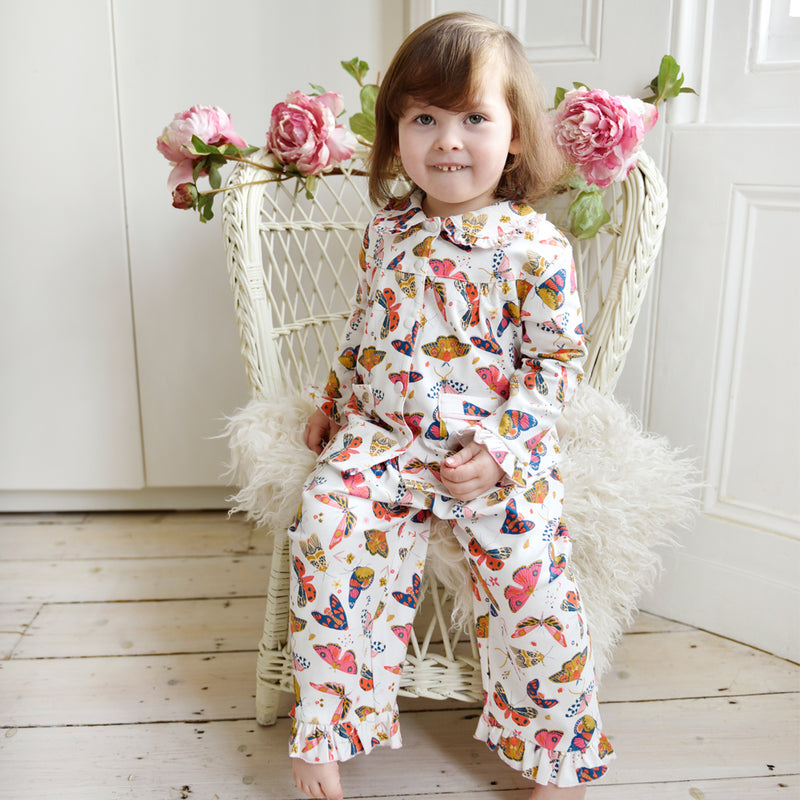 Children's Butterfly Print Cotton Pyjamas