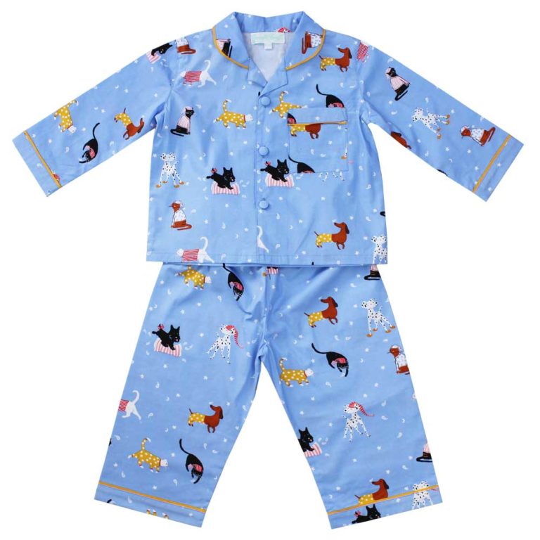 Children's Cat and Dog Print Cotton Pyjamas