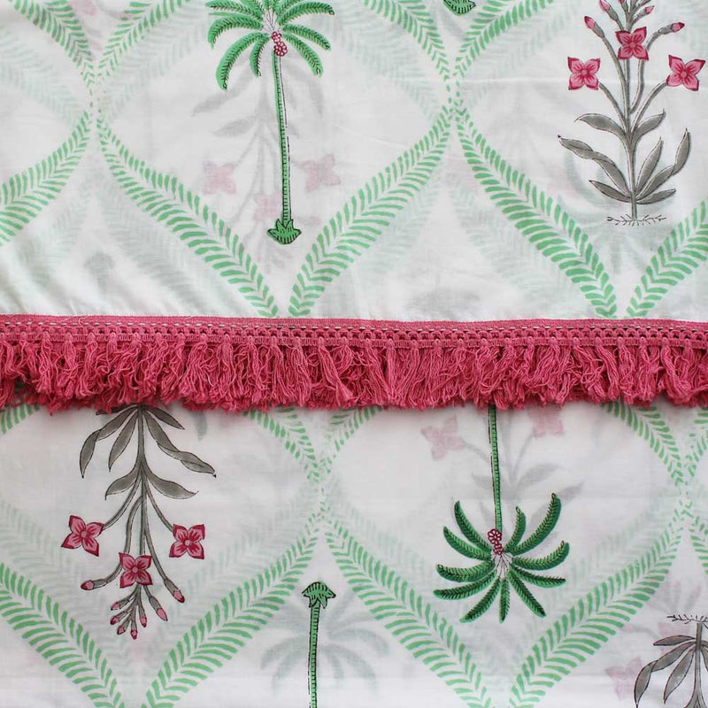 Pink Floral Palm Tree Print Sarong