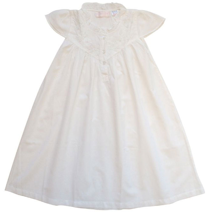 Girls White Cotton Capped Sleeve Nightdress with Seed Pearls 'Millie'